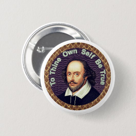 Badge Rond 5 Cm Will Shakespeare (Devant & derrière)