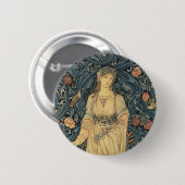 Badge Rond 5 Cm William Morris antique Flora (Devant & derrière)
