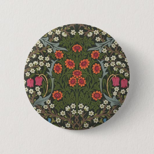 Badge Rond 5 Cm William Morris Blackthorn Garden Flower Classic (Devant)