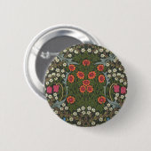 Badge Rond 5 Cm William Morris Blackthorn Garden Flower Classic (Devant & derrière)