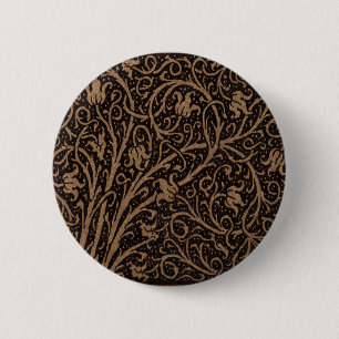 Badge Rond 5 Cm William Morris Campion Cuir Damassé