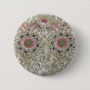 Badge Rond 5 Cm William Morris Corncocktail fond d'écran floral
