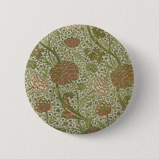 Badge Rond 5 Cm William Morris Cray Fleur de Sage Floral Botanique (Devant)