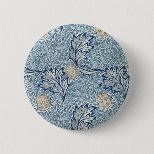 Badge Rond 5 Cm William Morris Flower Floral Design