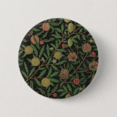 Badge Rond 5 Cm William Morris grenade Fruit noir (Devant)