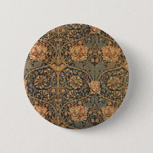 Badge Rond 5 Cm William Morris Honeysuckle Rich Wallpaper (Devant)
