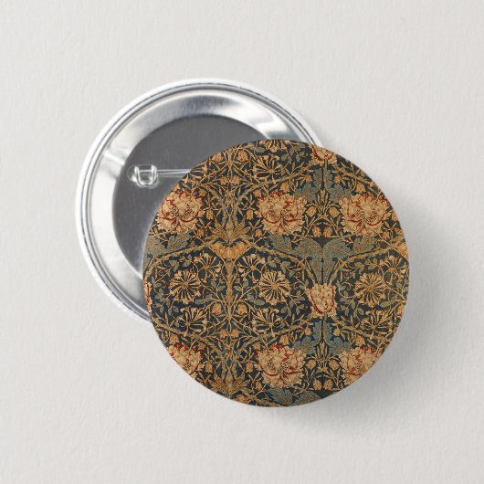Badge Rond 5 Cm William Morris Honeysuckle Rich Wallpaper (Devant & derrière)