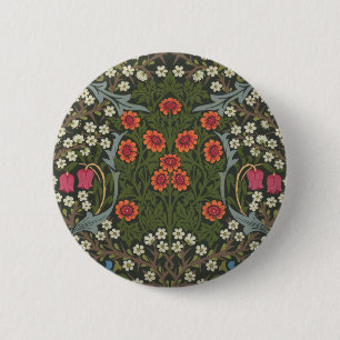 Badge Rond 5 Cm William Morris Jardin Fleur de Prunellier Classiqu