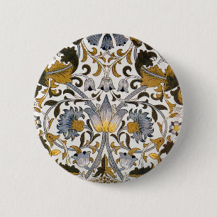 Badge Rond 5 Cm william morris lodden floral fleur textile