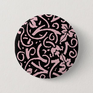 Badge Rond 5 Cm William Morris Motif de la feuille de vigne