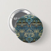 Badge Rond 5 Cm William Morris Peacock and Dragon Woven Design (Devant & derrière)