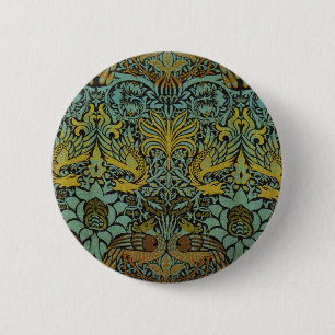 Badge Rond 5 Cm William Morris Peacock Dragon Fond d'écran