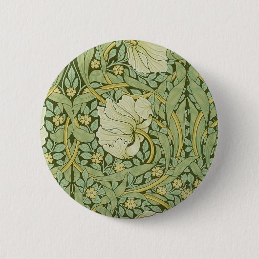 Badge Rond 5 Cm William Morris Pimpernel Fond d'écran bleu Floral (Devant)