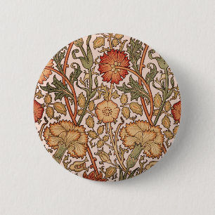 Badge Rond 5 Cm William Morris Rose Flower Fond d'écran Motif