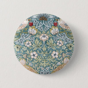 Badge Rond 5 Cm William Morris Strawberry Thief Design de lumière