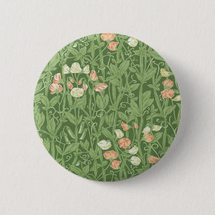 Badge Rond 5 Cm William Morris Sweet Pea Floral Design