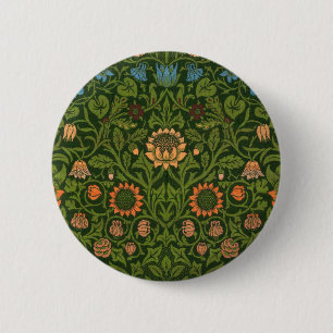 Badge Rond 5 Cm William Morris Violet et Columbine Art Rug