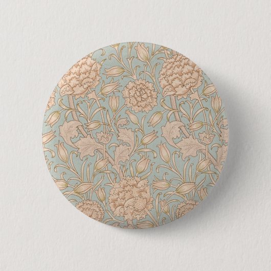 Badge Rond 5 Cm William Morris Wild Tulip Fleur Design Floral (Devant)