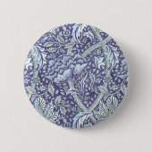Badge Rond 5 Cm William Morris Windrush fleurs bleues (Devant)