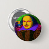 Badge Rond 5 Cm William Shakespeare (Devant & derrière)