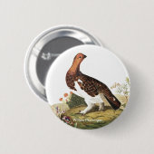 Badge Rond 5 Cm Willow Ptarmigan par John James Audubon Birder Bir (Devant & derrière)