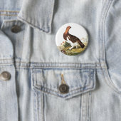Badge Rond 5 Cm Willow Ptarmigan par John James Audubon Birder Bir (En situation)