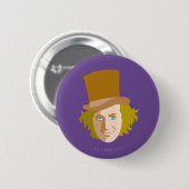 Badge Rond 5 Cm Willy Wonka Stenciled Face Graphic (Devant & derrière)