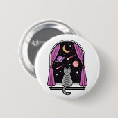 Badge Rond 5 Cm Window Cat (Devant & derrière)