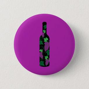 Badge Rond 5 Cm Wine Bottle Dark