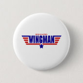 Badge Rond 5 Cm Wingman indiqué (Devant)