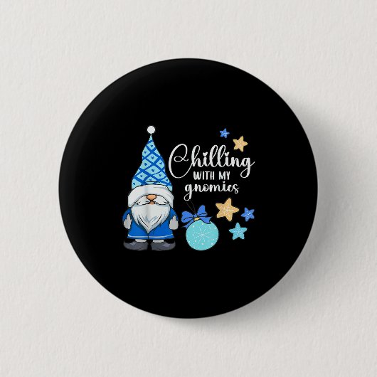 Badge Rond 5 Cm Winter Gnome, Nordic, Christmas Gnome (Devant)