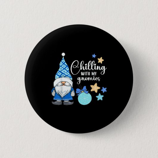 Badge Rond 5 Cm Winter Gnome, Nordic, Christmas Gnome (Devant)