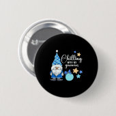 Badge Rond 5 Cm Winter Gnome, Nordic, Christmas Gnome (Devant & derrière)