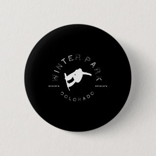 Badge Rond 5 Cm Winter Park Colorado Graphisme Vintage Snowboard T