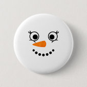 Badge Rond 5 Cm Winter Snowman Face Eyelashes Christmas Xmas Fun D (Devant)