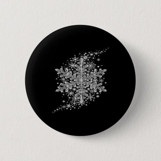Badge Rond 5 Cm Winter Wonderland Snowflake Holiday Design For Men (Devant)