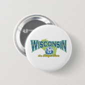 Badge Rond 5 Cm Wisconsin (Devant & derrière)
