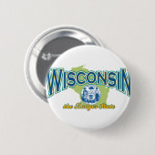Badge Rond 5 Cm Wisconsin (Devant & derrière)