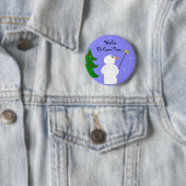 Badge Rond 5 Cm Wish Maker Snowman (En situation)