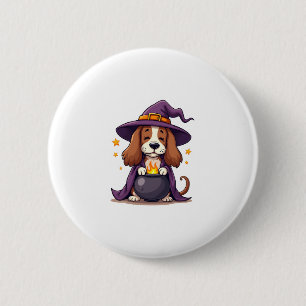 Badge Rond 5 Cm Witch Basset Brew