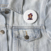 Badge Rond 5 Cm Witch Basset Brew (En situation)