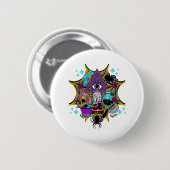 Badge Rond 5 Cm Witchy Vibes and Spiders (Devant & derrière)
