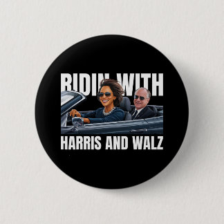 Badge Rond 5 Cm With Harris And WAlzheimer President Kamala Harris