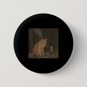 Badge Rond 5 Cm Wizard Cigarette Kitten Drôle Fumer Cat Meme Bra