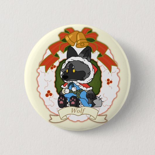 Badge Rond 5 Cm wolf Button (Devant)