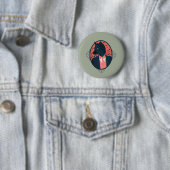 Badge Rond 5 Cm Wolf dans les vêtements humains (En situation)