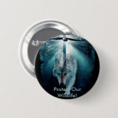 Badge Rond 5 Cm WOLF & EAGLE Wildlife Series (Devant & derrière)