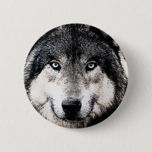 Badge Rond 5 Cm Wolf Eyes