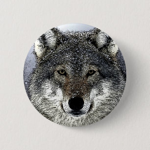 Badge Rond 5 Cm Wolf Eyes