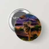 Badge Rond 5 Cm Wolf hunting (Devant & derrière)
